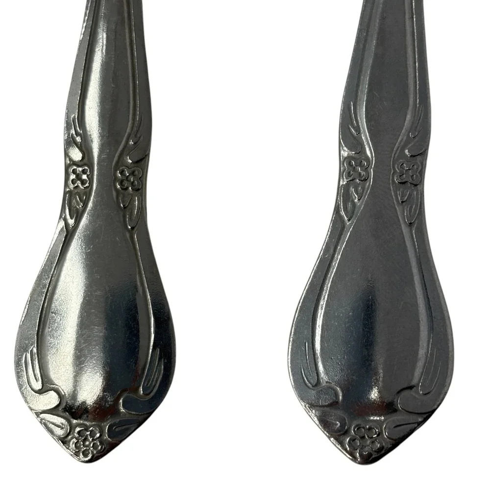5 Stainless‎ Flatware Replacement Pieces Floral Pattern Forks Spoons China